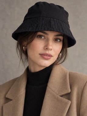 Black Cotton Bucket Hat
